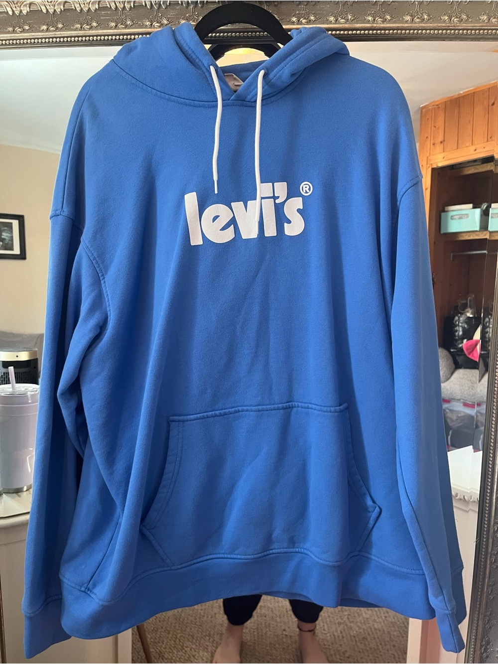 Levi's Men’s Royal Blue Hoodie with White Logo